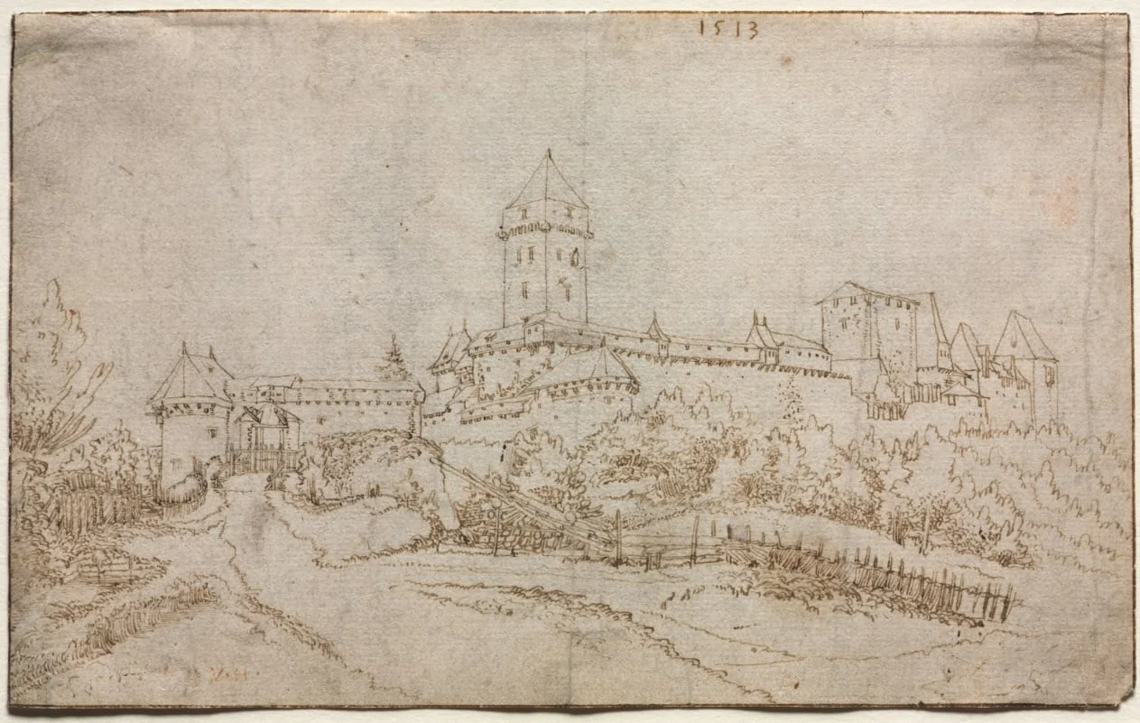 View of a Castle (recto), by Wolfgang Huber, 1513
