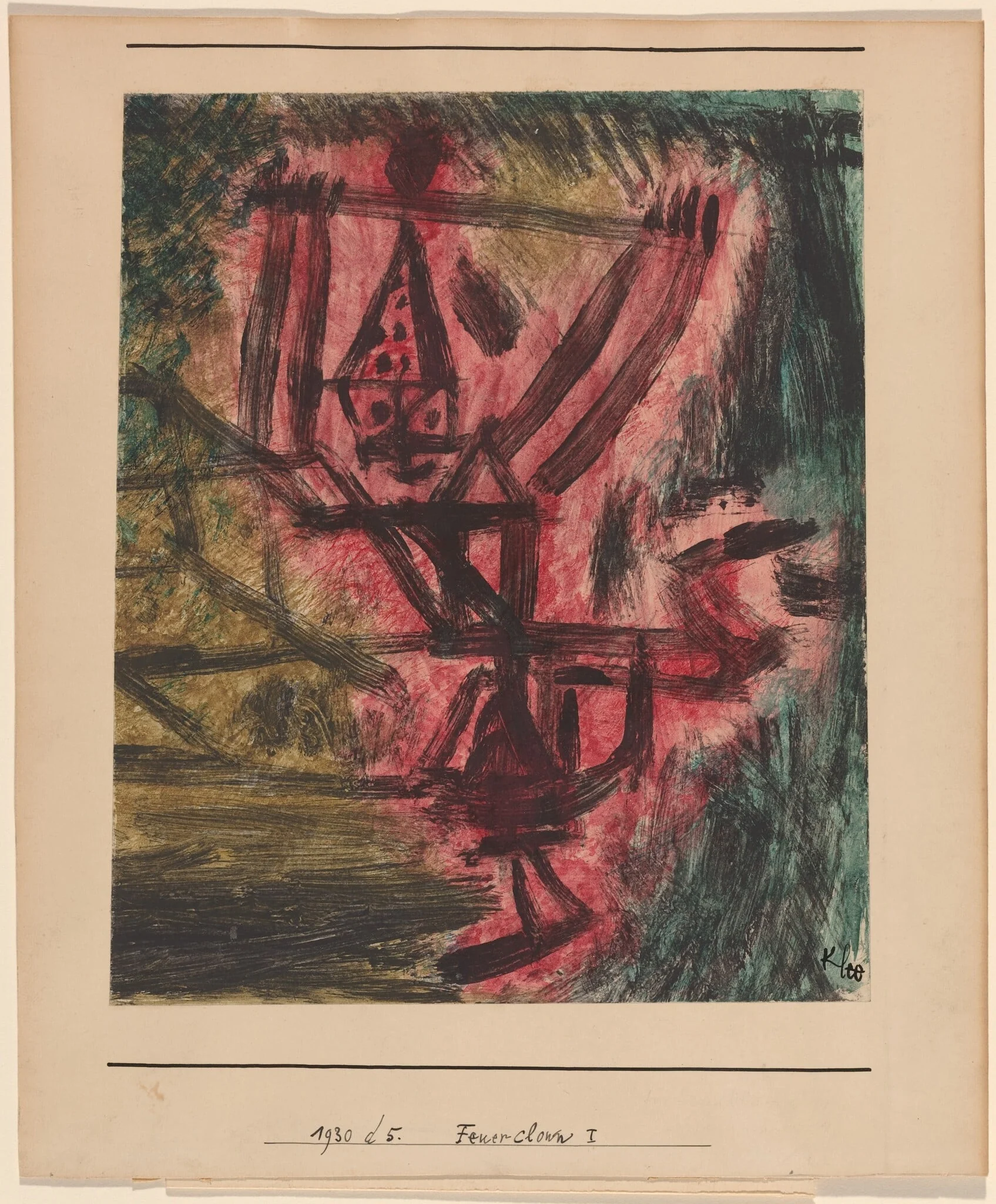 Feuer Clown I (Fire Clown), by Paul Klee, watercolor, 1921