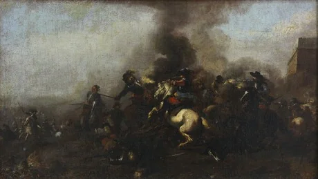 The battle, by Jacques Courtois, oil, 1650