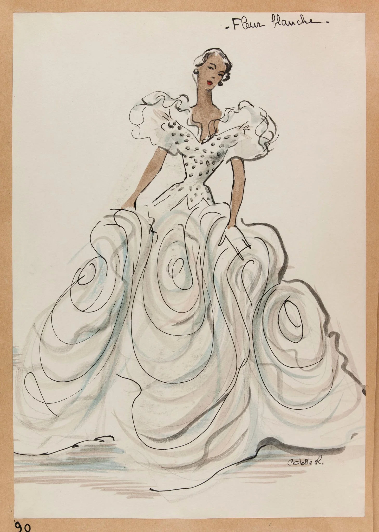 Fleur blanche, by Carven, 1951
