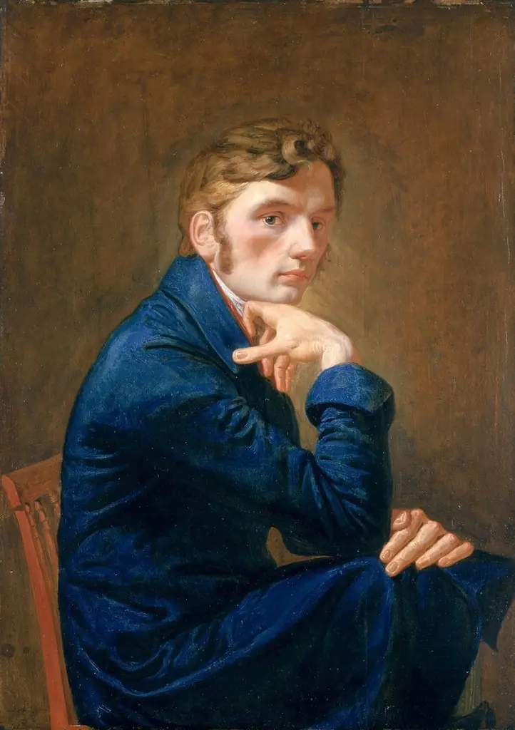 Self-portrait in a blue skirt