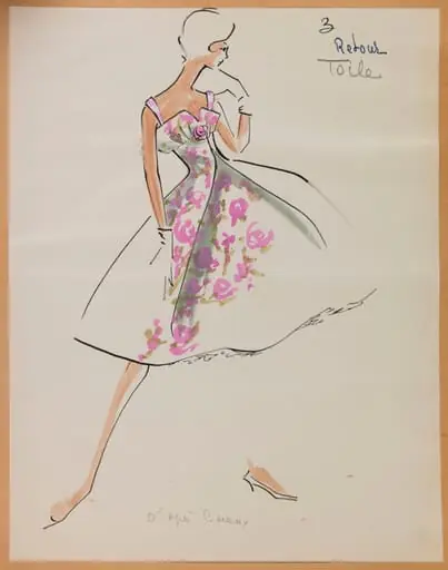 Robe à bretelles à motif foral rose