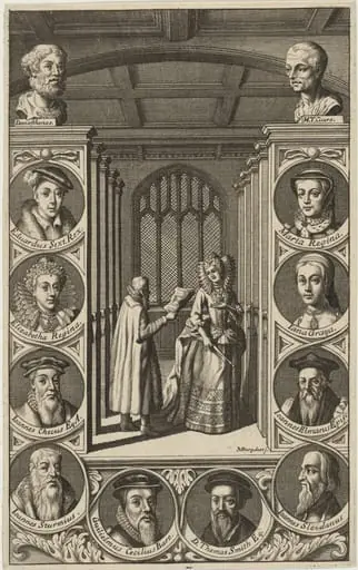Roger Assham and Mary Surrounded by MedallianPortraits