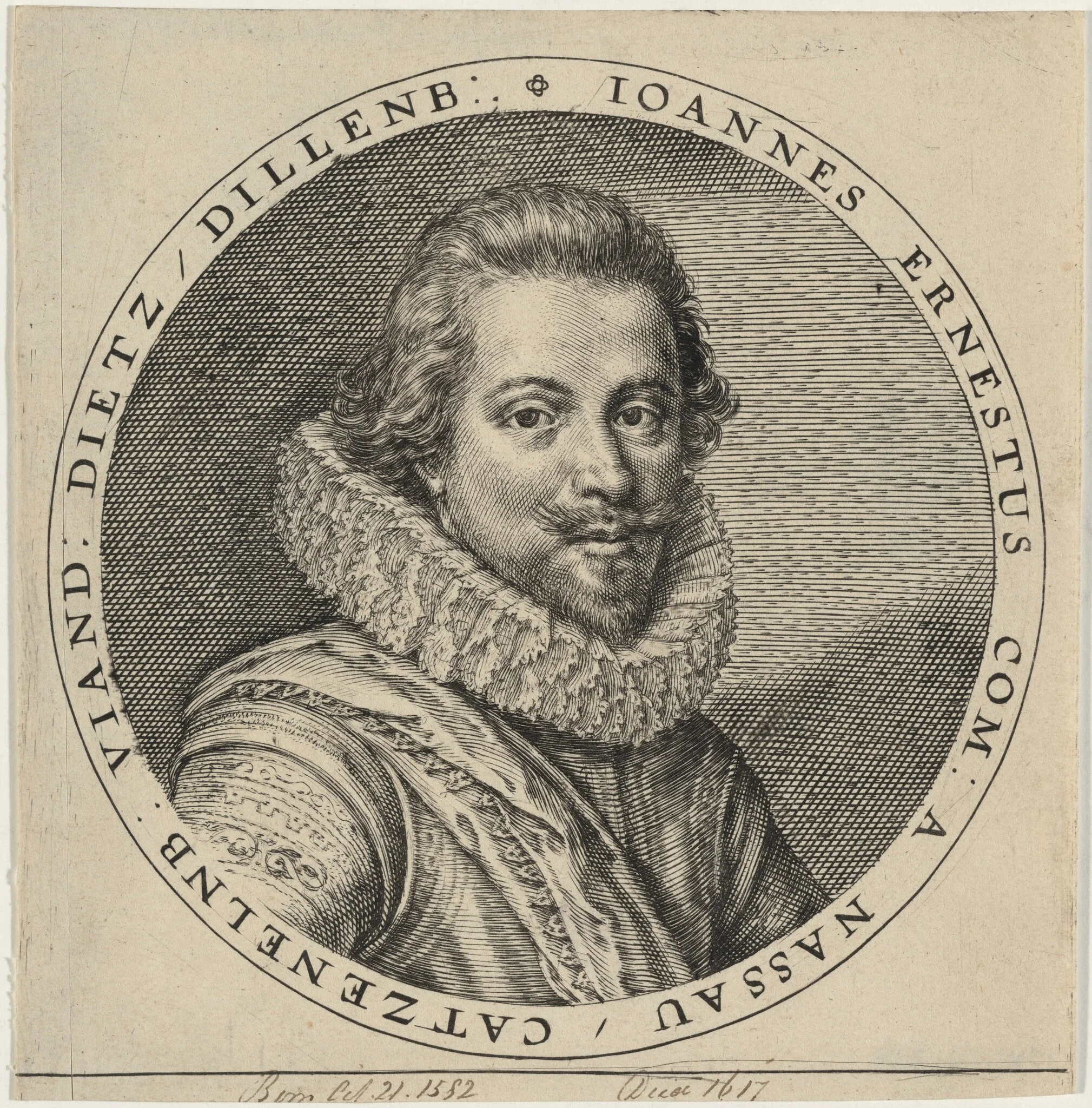 Johan Ernest of Nassau, by Unknown 19th Century, ink, 1850