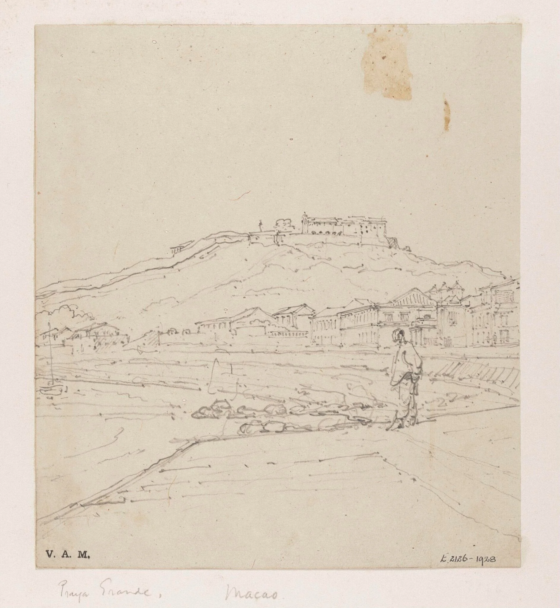Part of the Praya Grande, Macau, by George Chinnery, 19