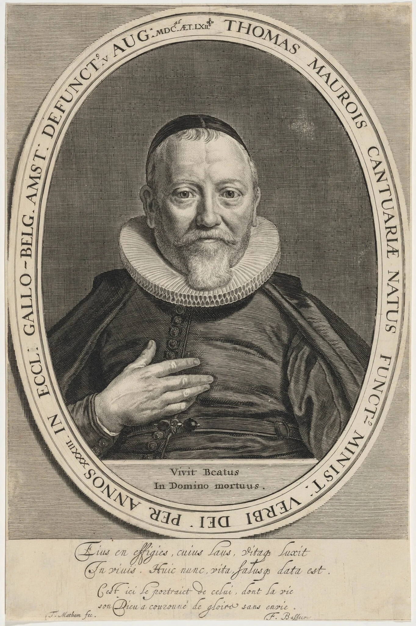 Thomas Maurois, by Theodor Matham, ink, 1650