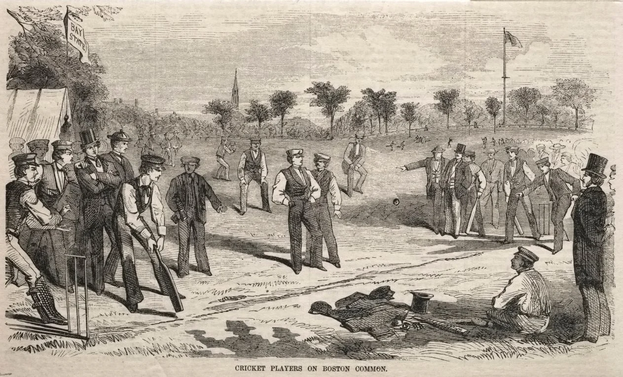 Cricket Players on Boston Common, by Winslow Homer, 1859