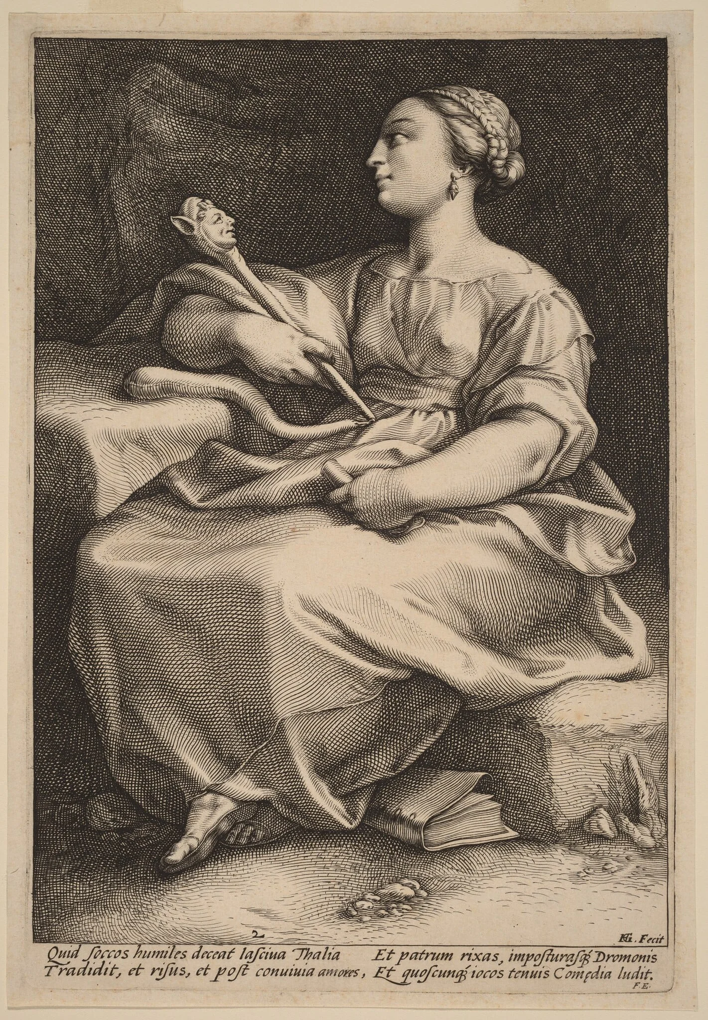 Thalia, by Hendrik Goltzius, ink, 1592