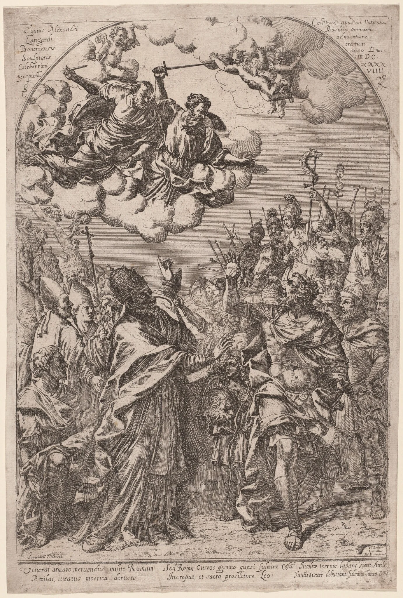 Attila at the Gates of Rome, by Giovanni Battista Bracelli, ink, 1649