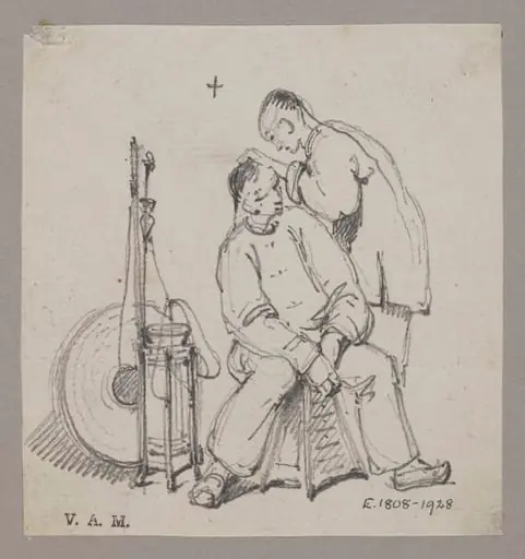 A Chinese barber and customer