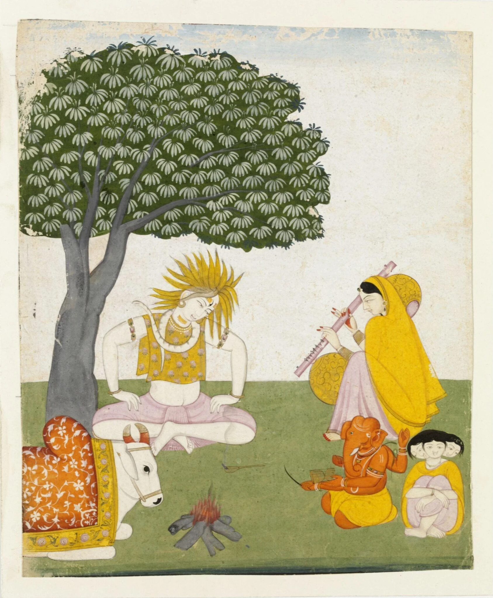 Shiva, Parvati, Ganesh and Karttikeya, by Unknown, paint, 1760