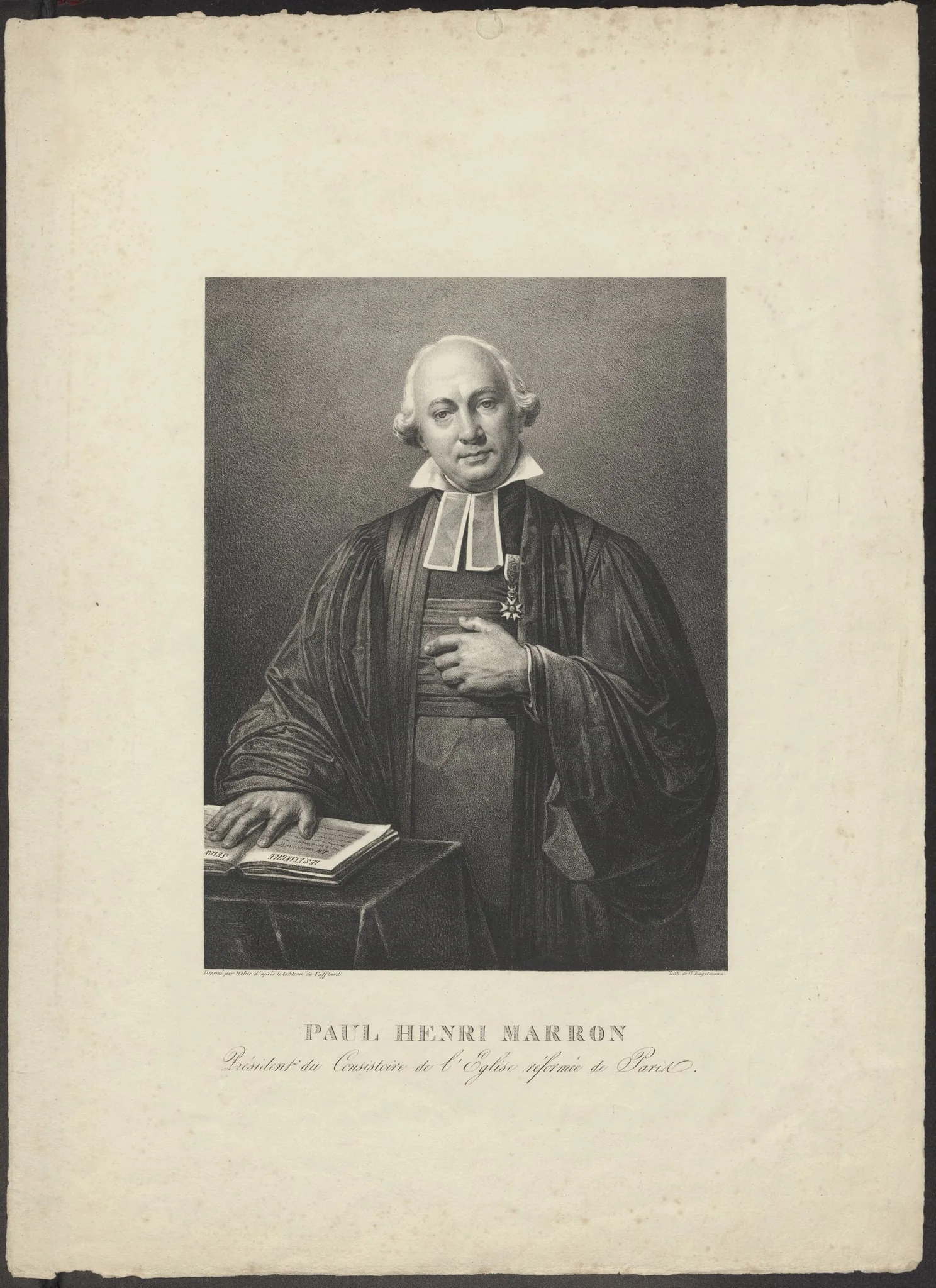 Paul Henri Marron, president of the consistory of the Protestant church in Paris, by Gottfried, Engelmann, 1850