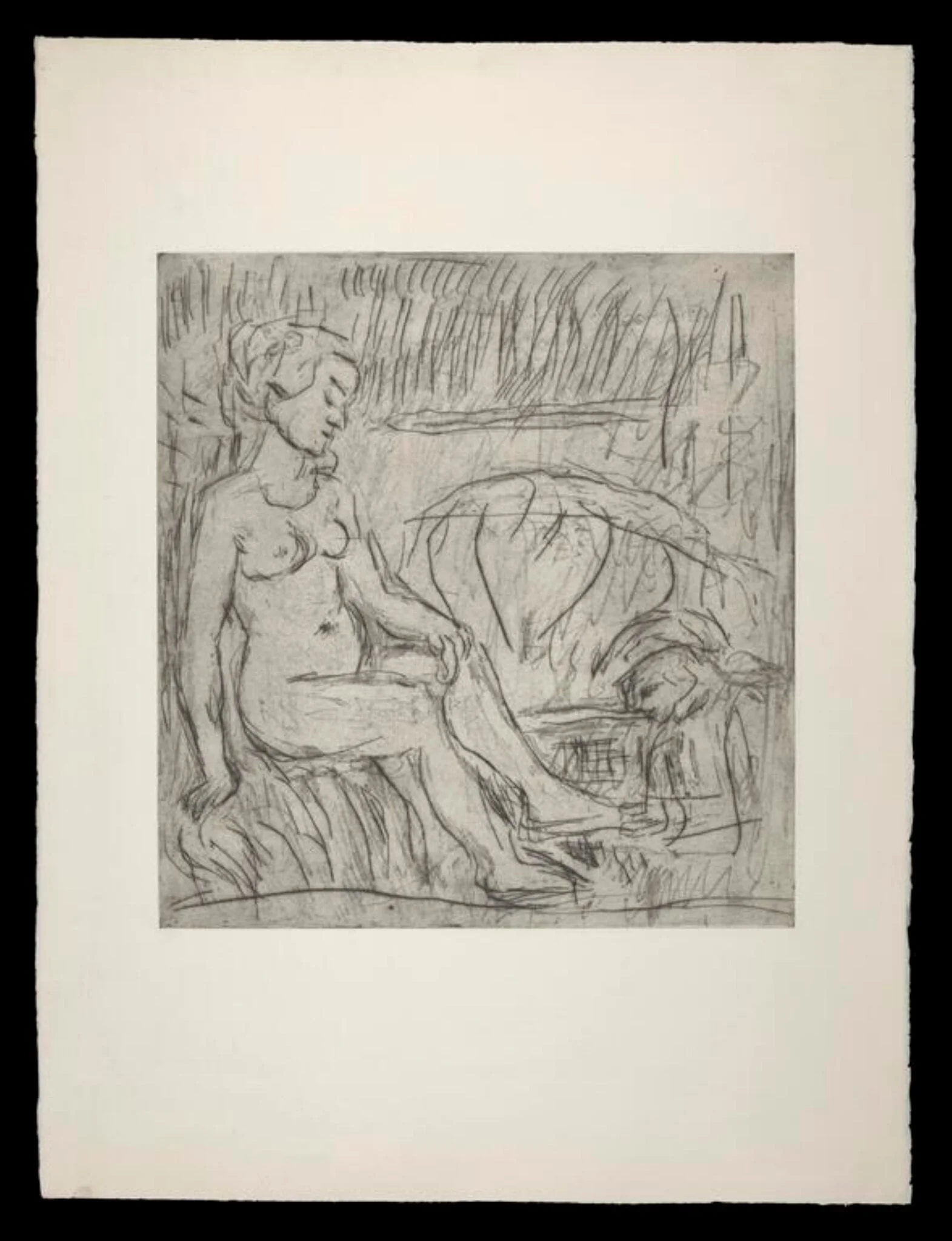 Bathsheba Reading David's Letter (after Rembrandt), by Leon Kossoff, 1998