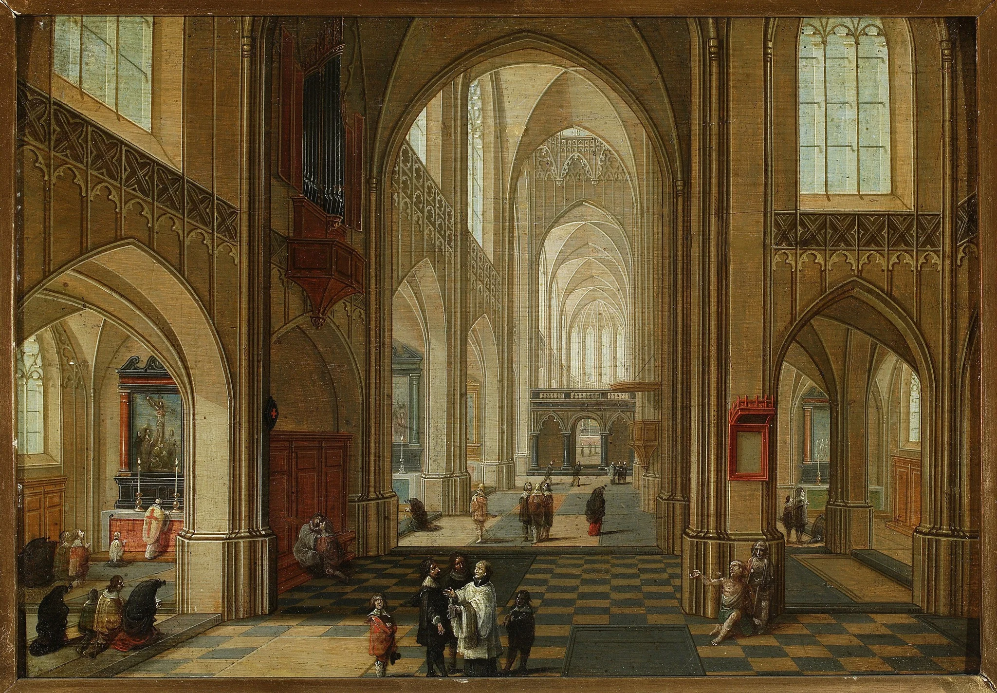 Church interior, by Pieter Neefs the Younger, oil, 1657