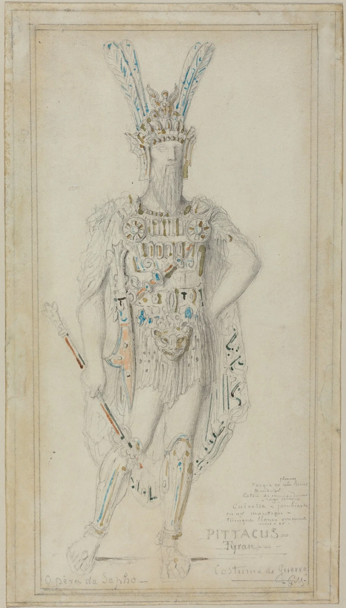 Pittacus the Tyrant in War Costume, by Gustave Moreau, graphite, 1883