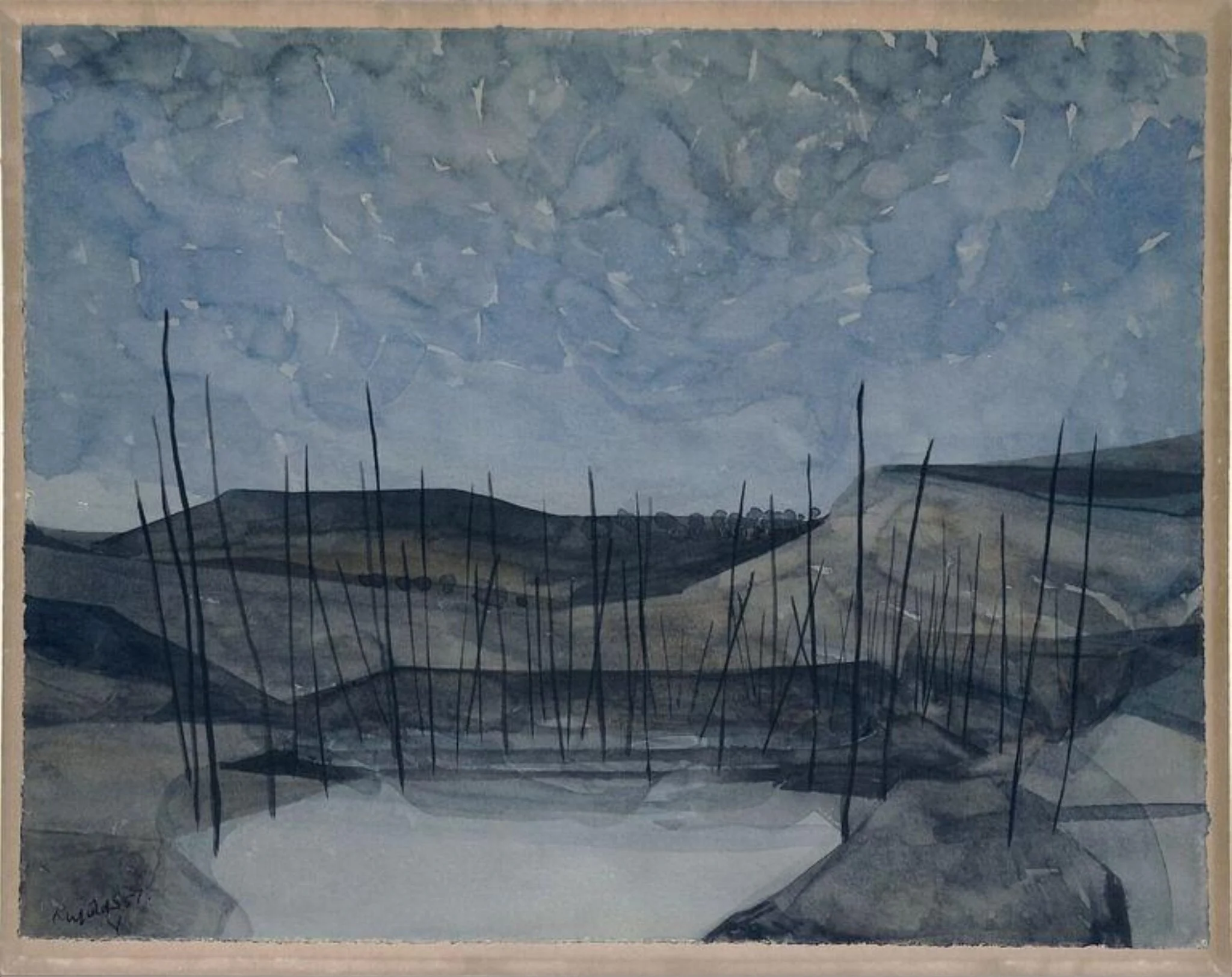 Hopgarden, by Alan Munro Reynolds, watercolor, 1957