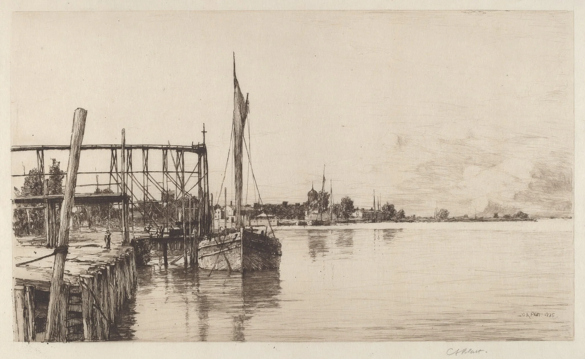 Connecticut River, by Charles A. Platt, ink, 1885