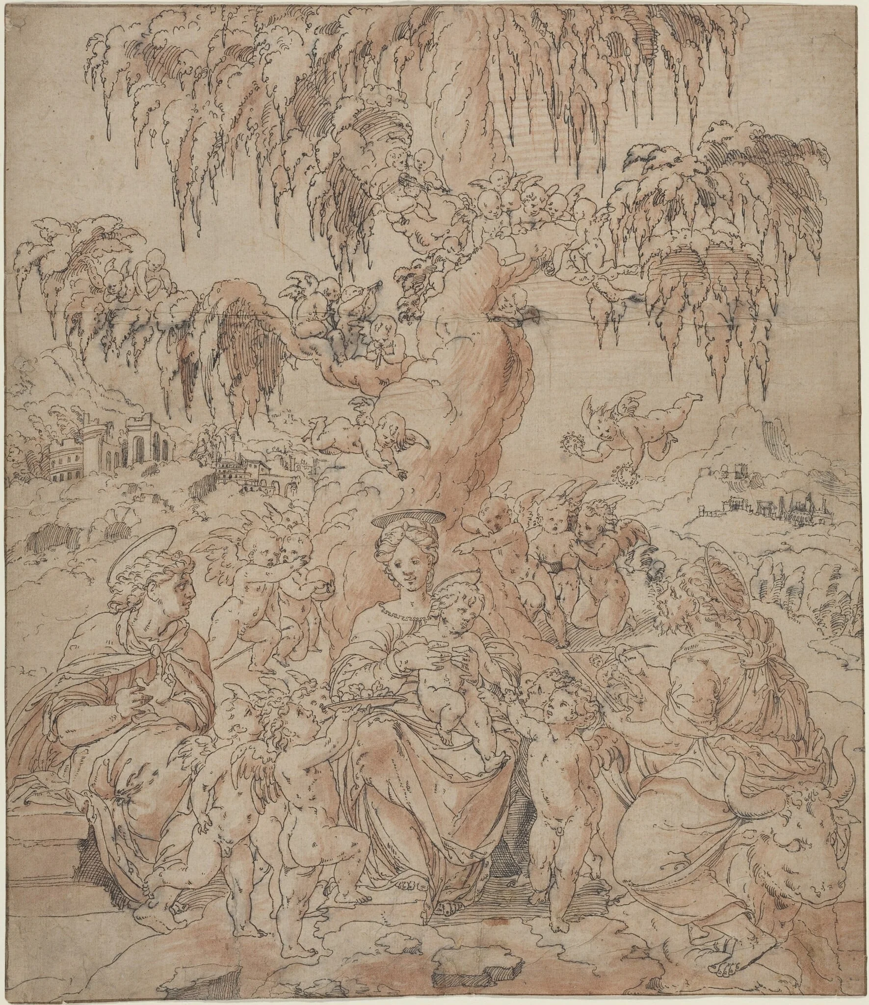 Madonna and Child with Saints John and Luke