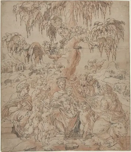 Madonna and Child with Saints John and Luke