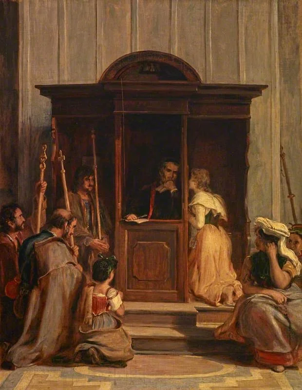 The Confessional, by David Wilkie, oil, 1827