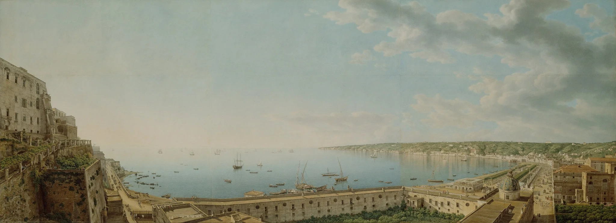 A View of the Bay of Naples, Looking Southwest from the Pizzofalcone towards Capo di Posilippo, by Giovanni Battista Lusieri, unspecified, 1796