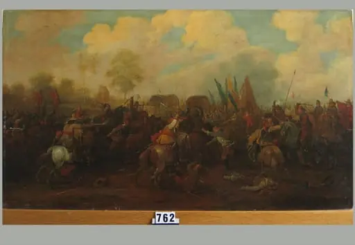 Luptă de cavalerie lângă o capelă. Pandant: Luptă de cavalerie lângă un oraș