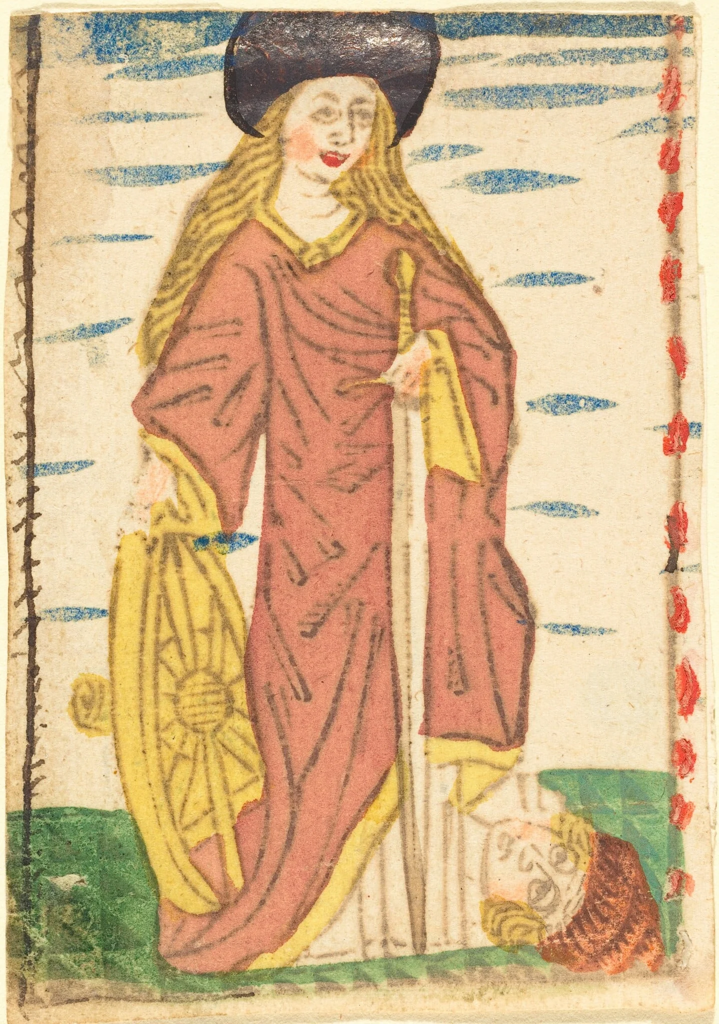 Saint Catherine of Alexandria, by German 15th Century, ink, 1465