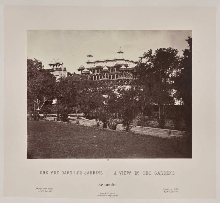 A View in the Gardens, Secundra, by Louis-Théophile Marie Rousselet, 1866