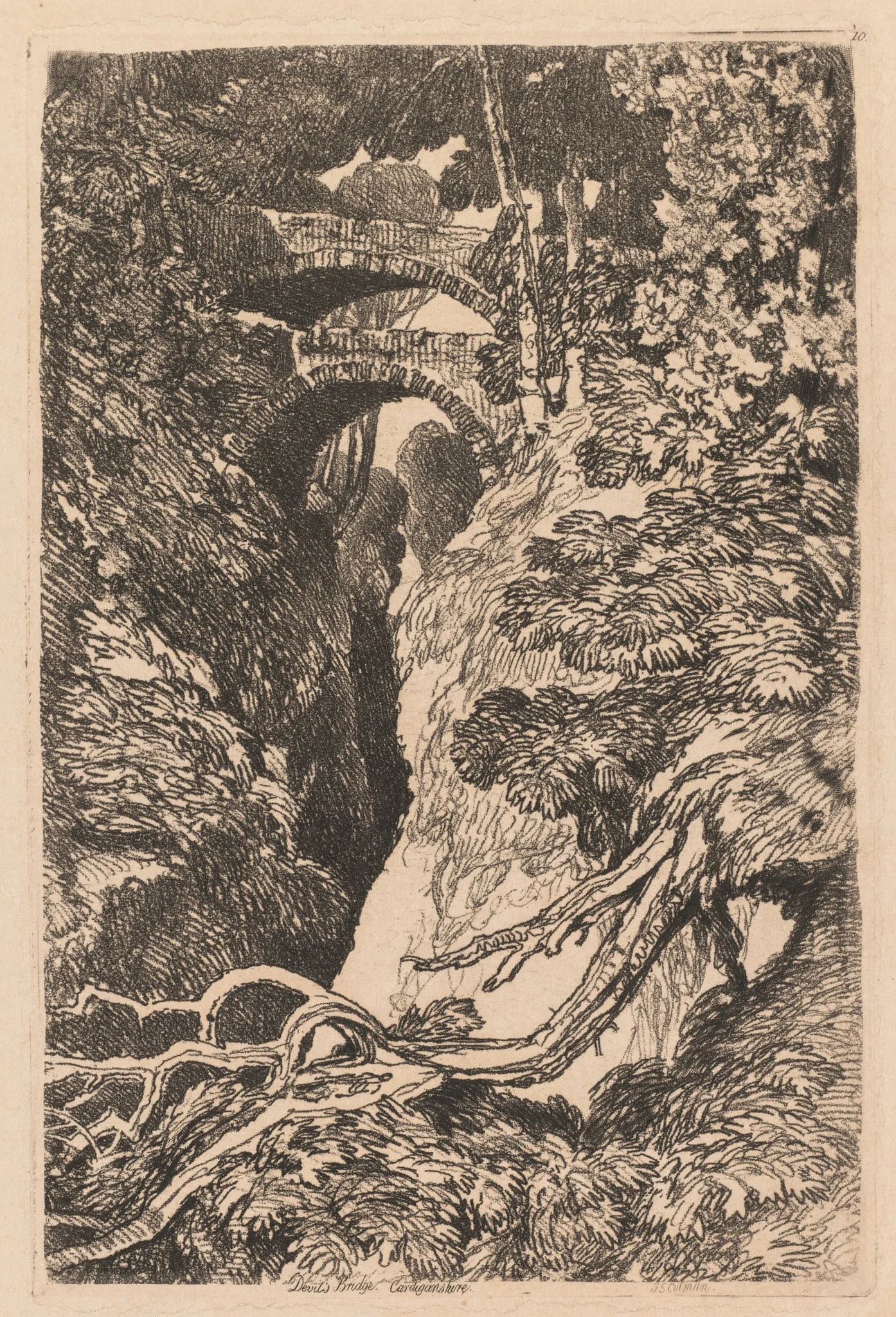 Devil's Bridge, Cardiganshire, by John Sell Cotman, 1837