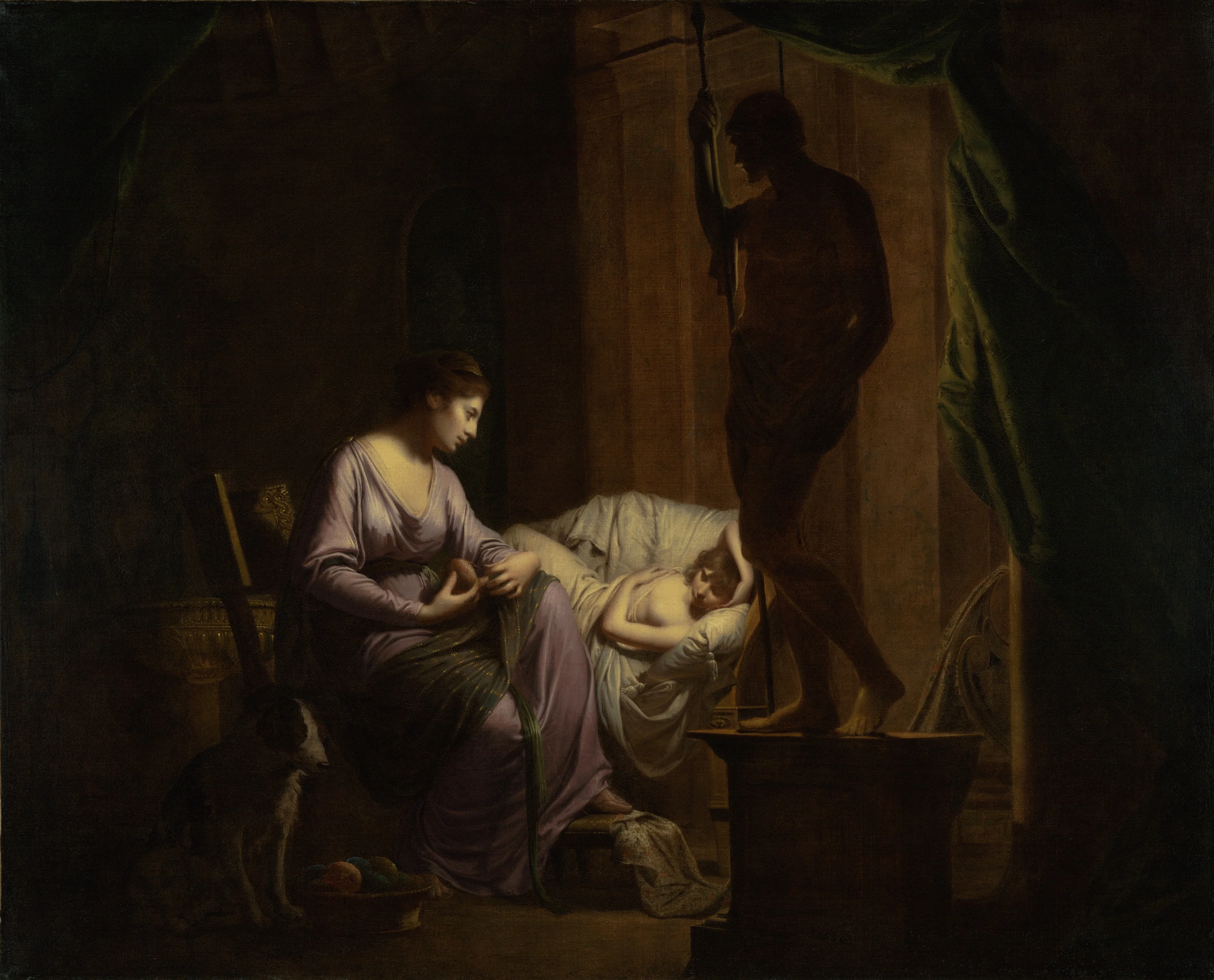 Penelope Unraveling Her Web, by Joseph Wright of Derby, oil, 1793