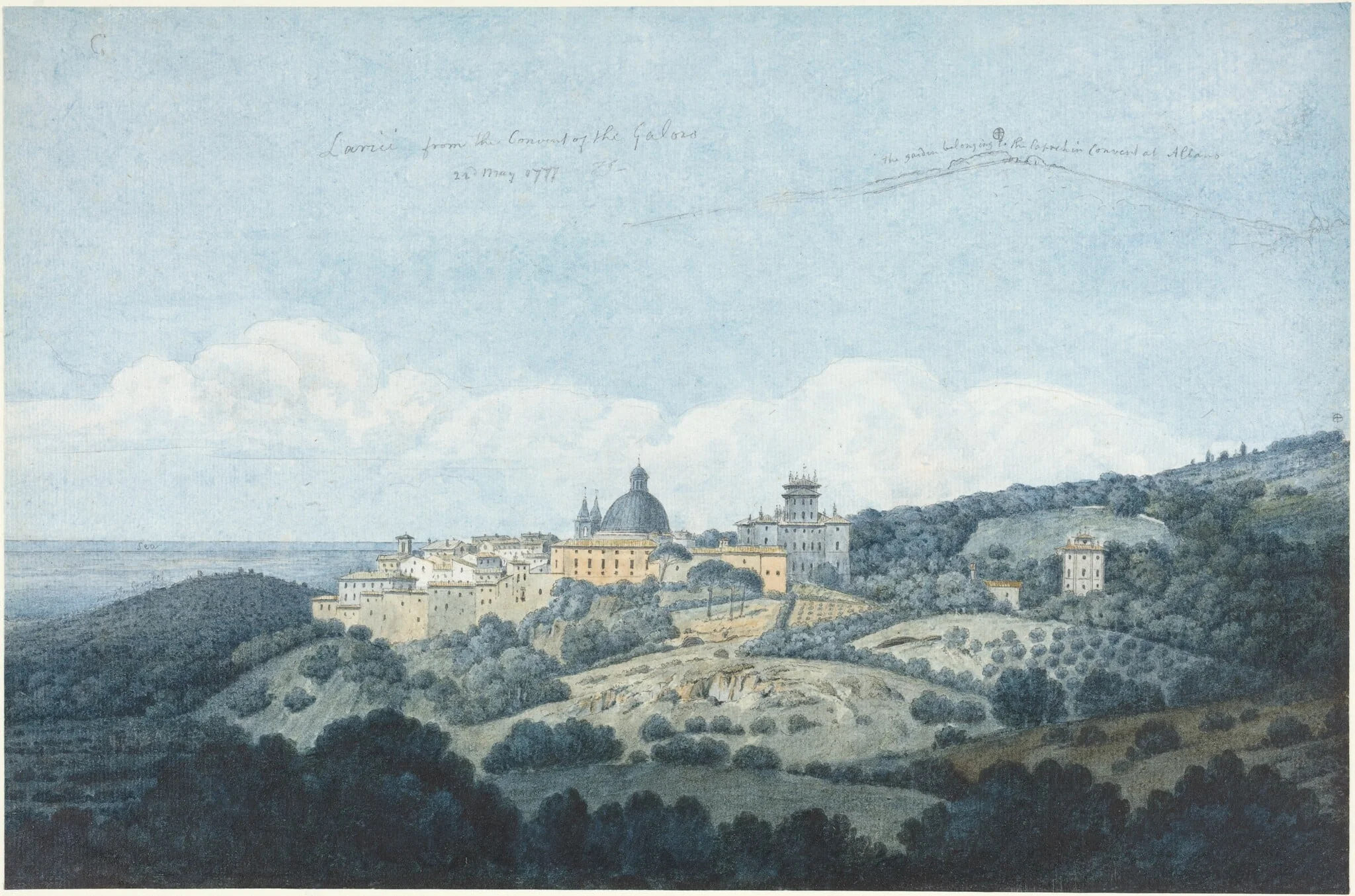 Larici from the Convent of the Galoro, by Thomas Jones, watercolor, 1777