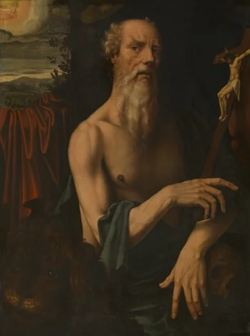 Saint Jerome, by Ambrosius Benson, oil, 1600