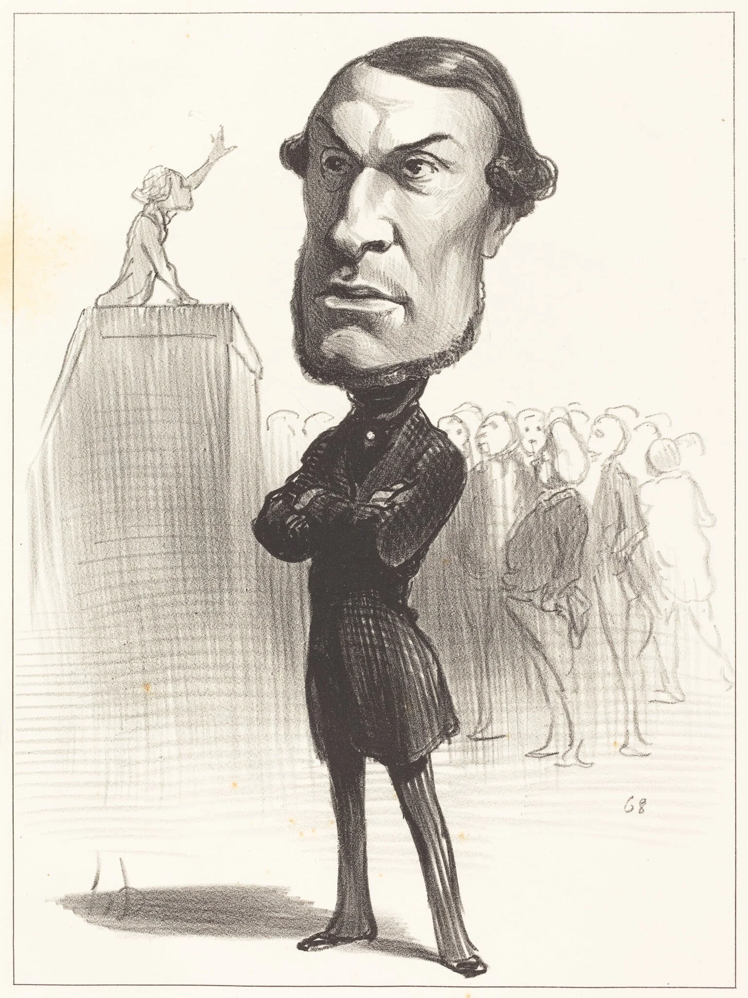 Achille Fould, by Honoré Daumier, ink, 1849