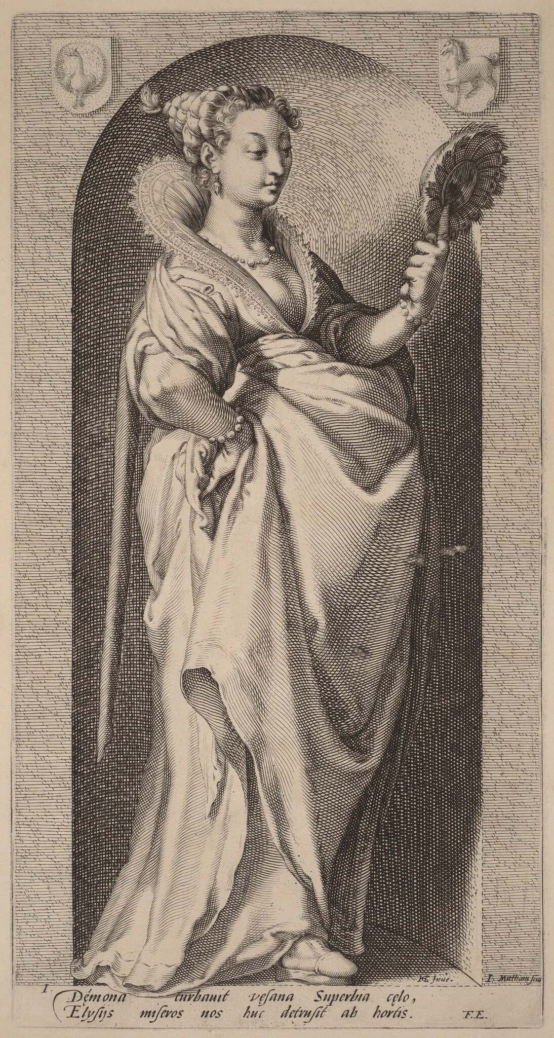 Pride, by Jacob Matham, ink, 1601