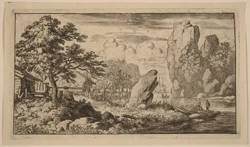Pointed Boulder at the Bank of a River