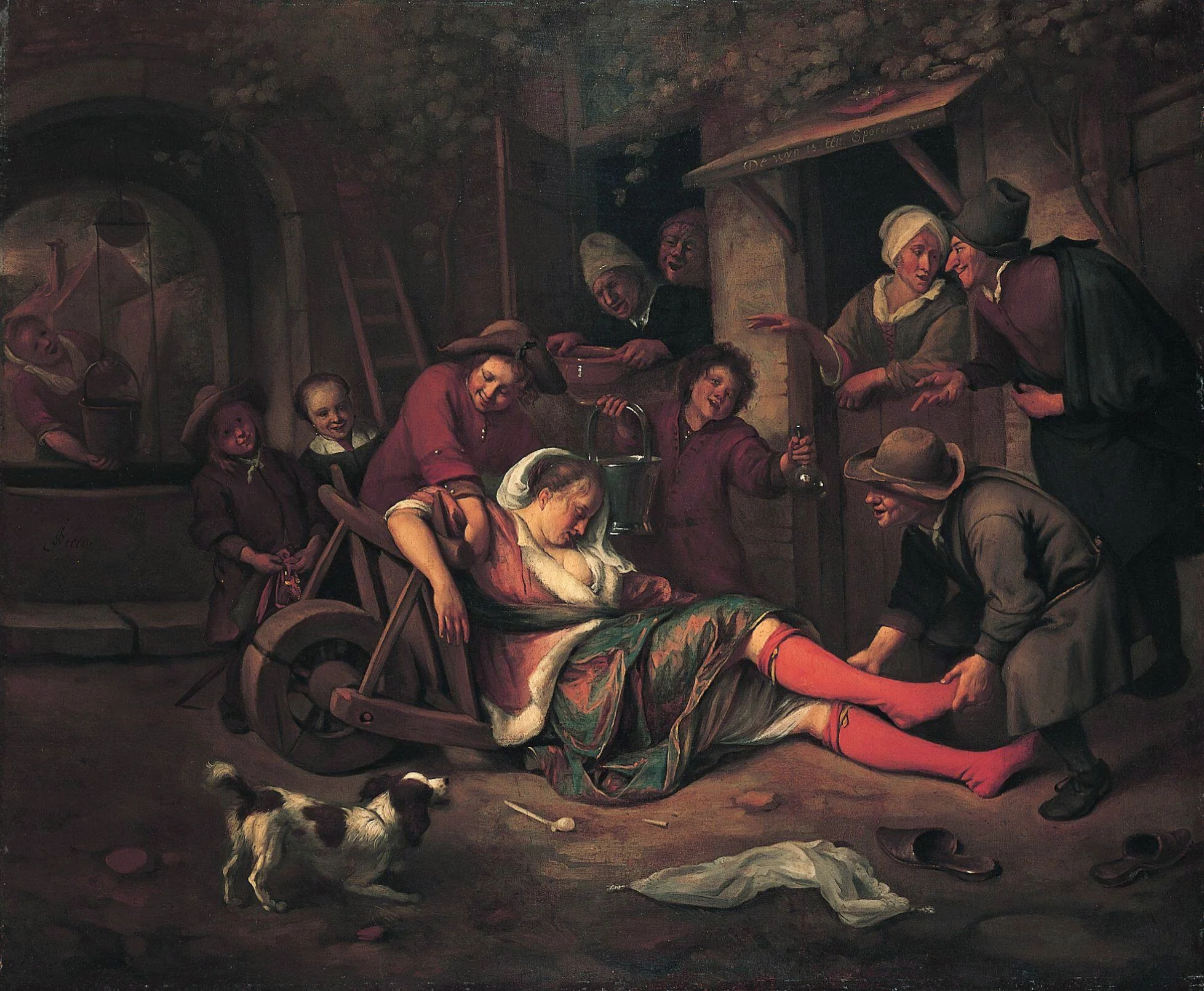 Wine is a Mocker, by Jan Steen, oil, 1668