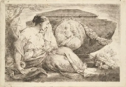 Love Mourns at the Tomb of Preacher Bruhn (Am Grabmal des predigers Bruhn trauert die eheliche Liebe)