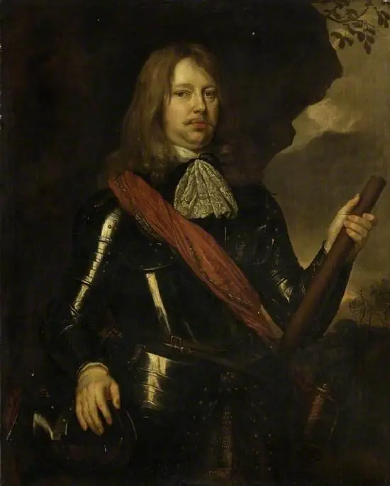 Man In armour, with yellow flowing hair