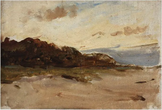 A Sandy Shore with Trees