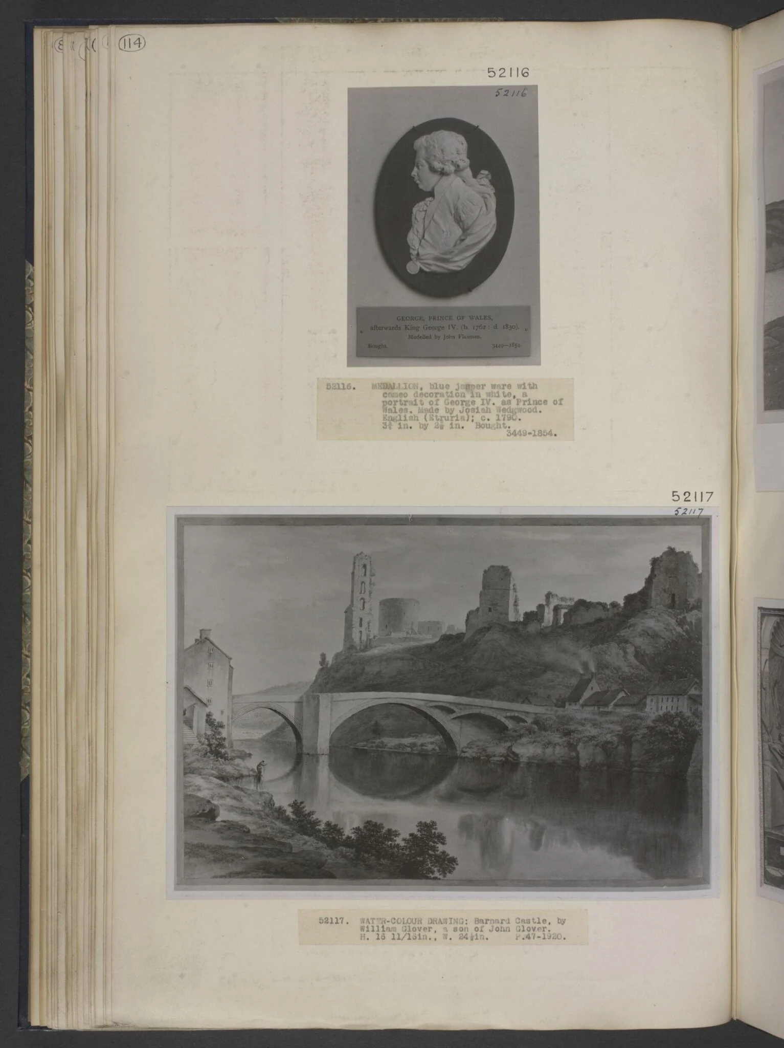 Barnard Castle, by William Glover, watercolor, 1830