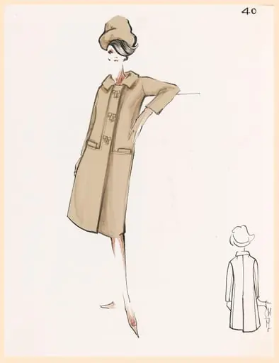 Manteau beige et chapeau assorti