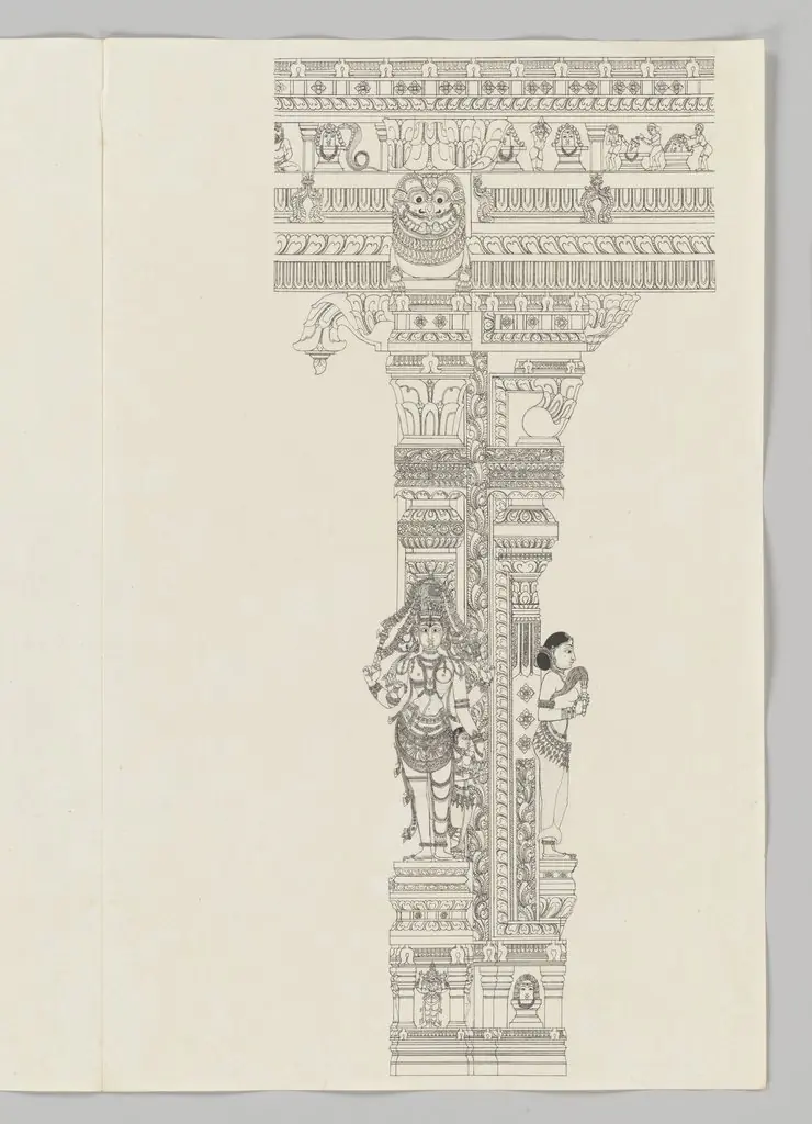 Ardanarishvara; woman holding a flywhisk.