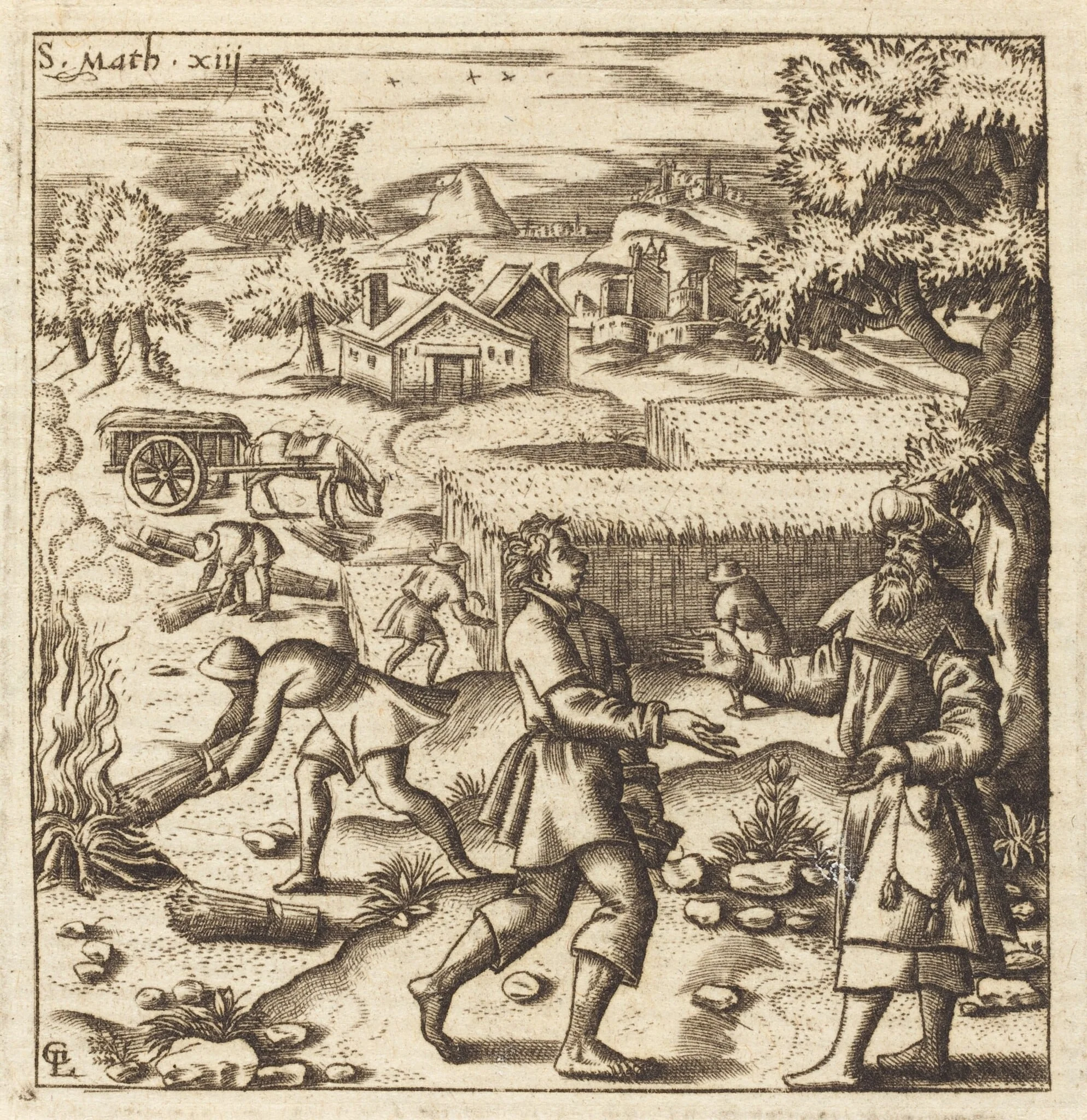 Parable of Weeds in the Wheat, by Léonard Gaultier, ink, 1578