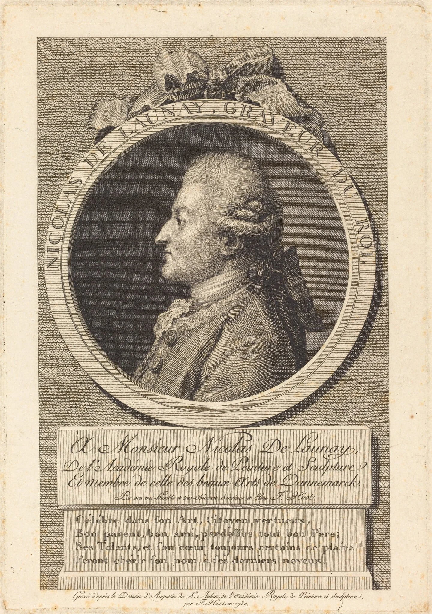 Nicolas Delaunay, by François Huot, ink, 1780