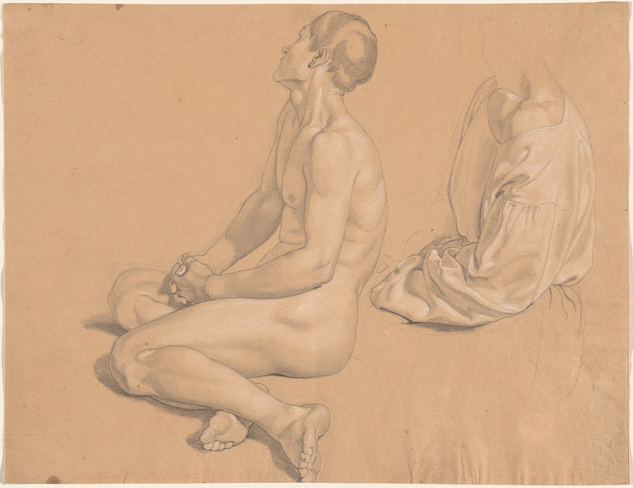 A Seated Man Nude and then Clothed