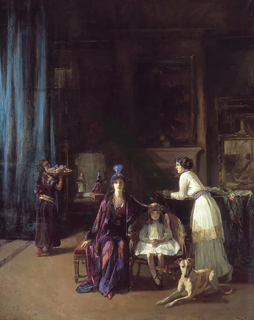 The Artist's Studio: Lady Hazel Lavery with her Daughter Alice and Stepdaughter Eileen