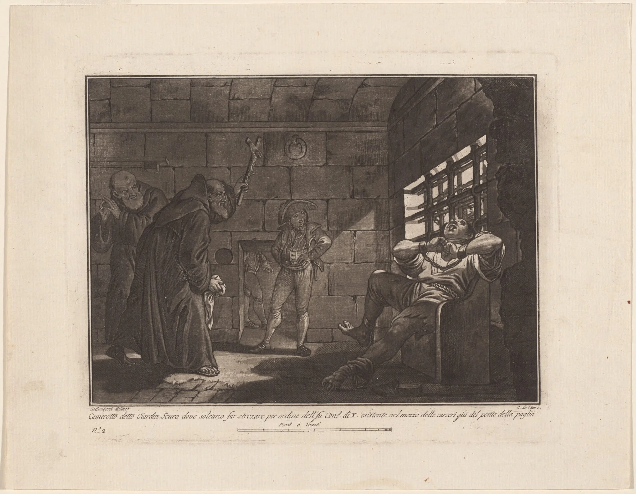 The "Giardin Scuro," for Executions by Strangling, by Giovanni De Pian, ink, 1797