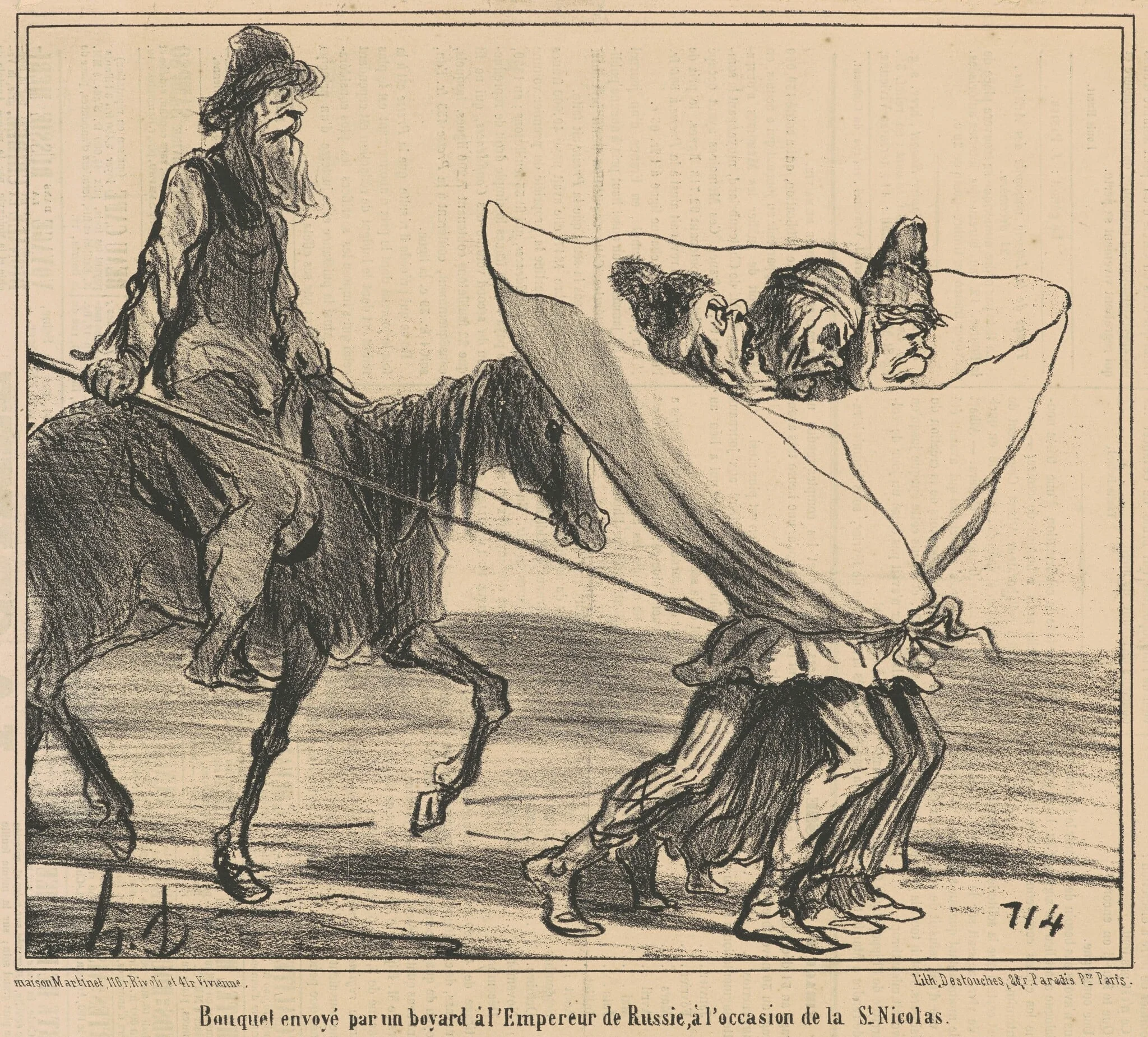 Bouquet envoyé ... A l'empereur de Russie ..., by Honoré Daumier, ink, 1854