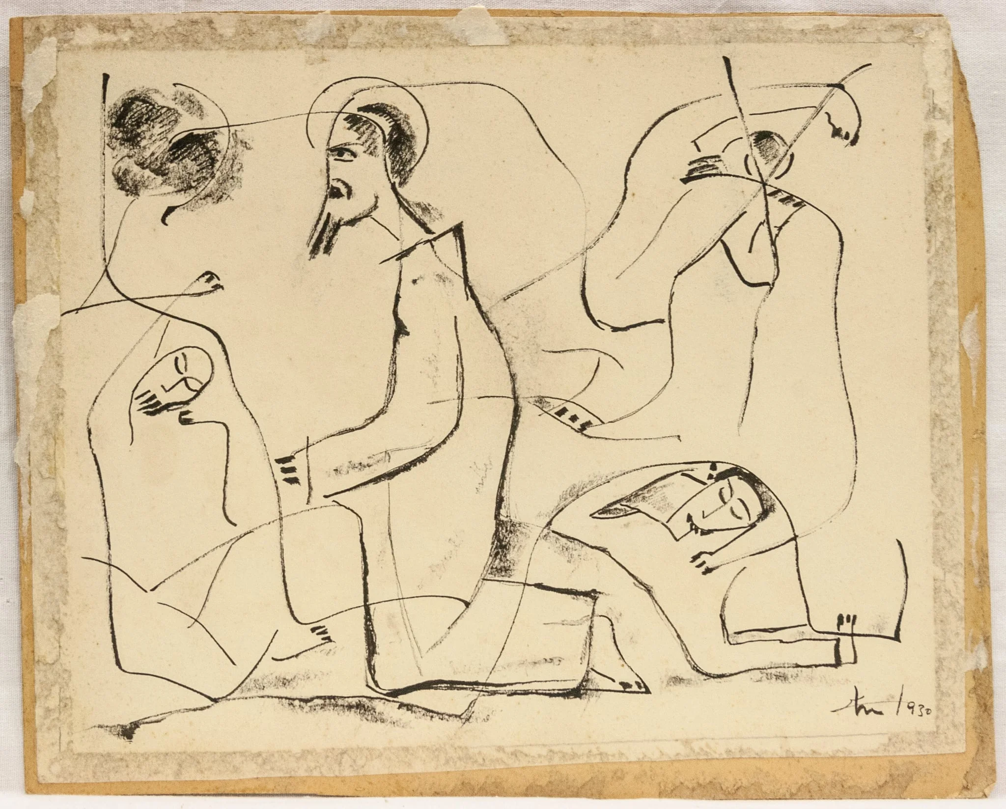 Compoziție cu figuri, by Corneliu Michăilescu, 1950