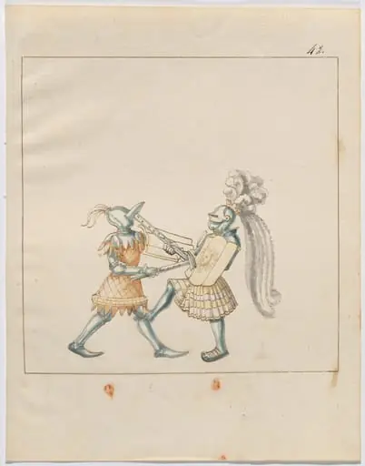 Foot Combat with War Hammers and Tartsche Shields